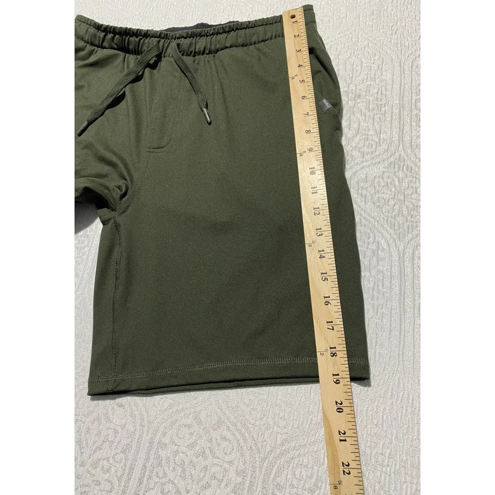 Eddie Bauer Lounge Mens Medium Olive Green Performance Shorts Drawstring Stretch